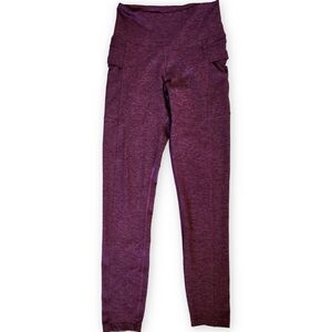 Freely Active Purple Space Dye Leggings Pockets Stretch Womens XS